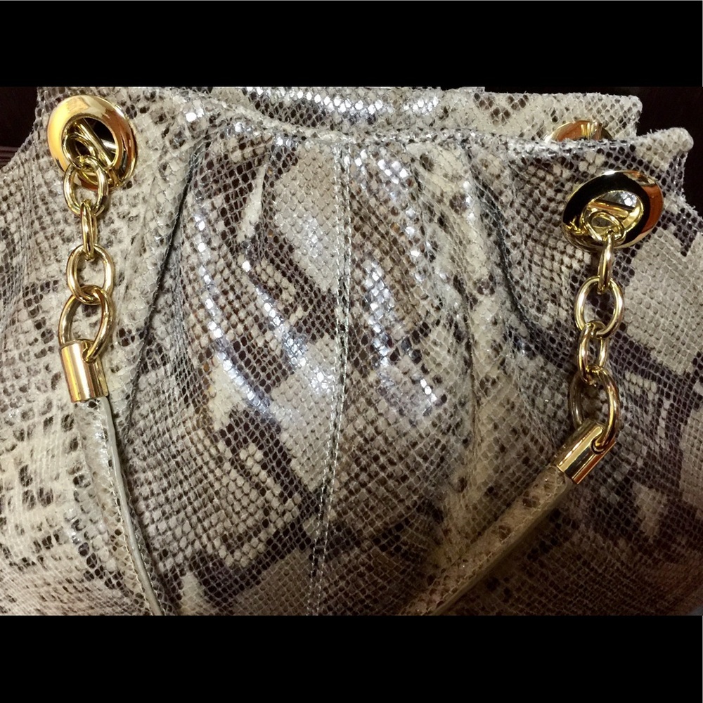 LARGE snake print Leather Crossbody / Satchel - Picture 5 of 8